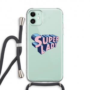 CaseCompany Superlady: iPhone 11 Transparant Hoesje met koord