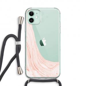 CaseCompany Peach bath: iPhone 11 Transparant Hoesje met koord