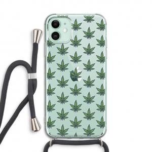 CaseCompany Weed: iPhone 11 Transparant Hoesje met koord