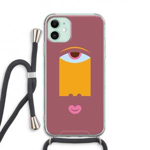 CaseCompany Mono V: iPhone 11 Transparant Hoesje met koord