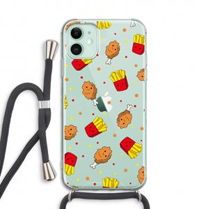CaseCompany Chicken 'n Fries: iPhone 11 Transparant Hoesje met koord