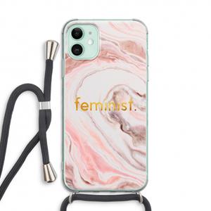 CaseCompany Feminist: iPhone 11 Transparant Hoesje met koord