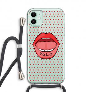 CaseCompany Yolo Denise: iPhone 11 Transparant Hoesje met koord