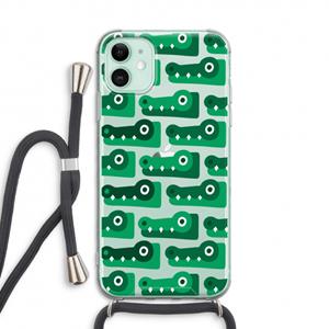 CaseCompany Crocs: iPhone 11 Transparant Hoesje met koord