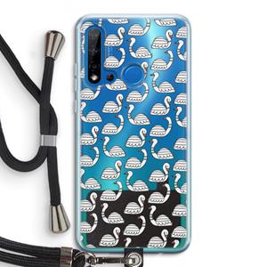 CaseCompany Zwanen: Huawei P20 Lite (2019) Transparant Hoesje met koord