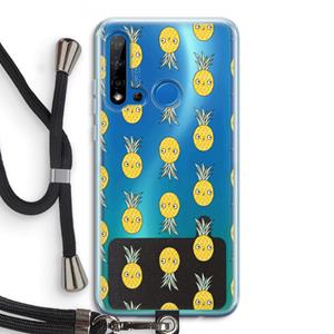 CaseCompany Ananas: Huawei P20 Lite (2019) Transparant Hoesje met koord