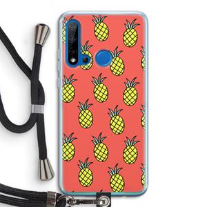 CaseCompany Ananas: Huawei P20 Lite (2019) Transparant Hoesje met koord