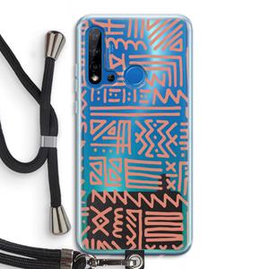 CaseCompany Marrakech Pink: Huawei P20 Lite (2019) Transparant Hoesje met koord