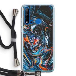 CaseCompany Black Unicorn: Huawei P20 Lite (2019) Transparant Hoesje met koord