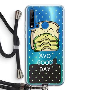 CaseCompany Avo Good Day: Huawei P20 Lite (2019) Transparant Hoesje met koord
