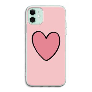 CaseCompany Hartje: iPhone 11 Transparant Hoesje