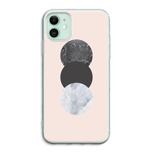 CaseCompany Marmeren cirkels: iPhone 11 Transparant Hoesje