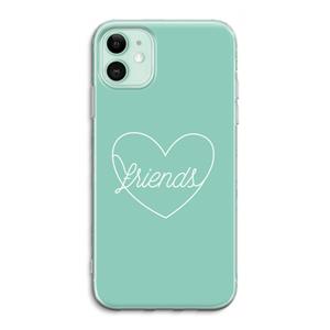 CaseCompany Friends heart pastel: iPhone 11 Transparant Hoesje
