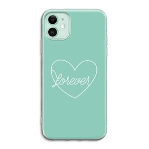 CaseCompany Forever heart pastel: iPhone 11 Transparant Hoesje