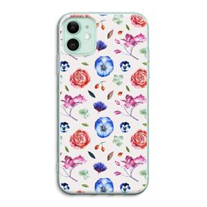 CaseCompany Bloemetjes: iPhone 11 Transparant Hoesje