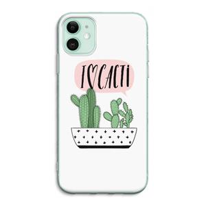 CaseCompany I love cacti: iPhone 11 Transparant Hoesje