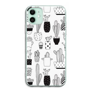 CaseCompany Cactusmotief: iPhone 11 Transparant Hoesje