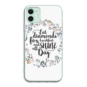 CaseCompany Diamonds: iPhone 11 Transparant Hoesje