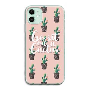 CaseCompany Cactus quote: iPhone 11 Transparant Hoesje