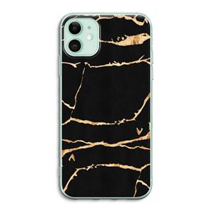 CaseCompany Gouden marmer: iPhone 11 Transparant Hoesje