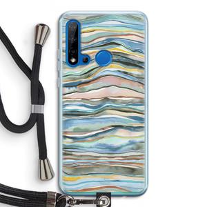 CaseCompany Watercolor Agate: Huawei P20 Lite (2019) Transparant Hoesje met koord