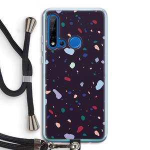 CaseCompany Dark Rounded Terrazzo: Huawei P20 Lite (2019) Transparant Hoesje met koord