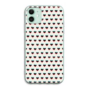 CaseCompany Hartjes: iPhone 11 Transparant Hoesje
