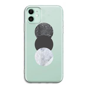 CaseCompany Marmeren cirkels: iPhone 11 Transparant Hoesje