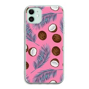 CaseCompany Kokosnoot roze: iPhone 11 Transparant Hoesje