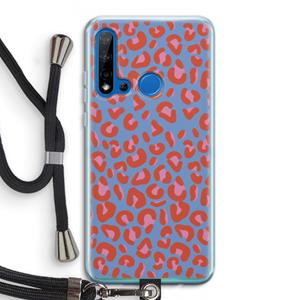 CaseCompany Leopard blue: Huawei P20 Lite (2019) Transparant Hoesje met koord