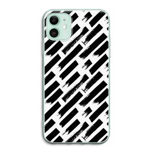 CaseCompany Zwarte vegen: iPhone 11 Transparant Hoesje