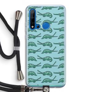 CaseCompany Kroko: Huawei P20 Lite (2019) Transparant Hoesje met koord