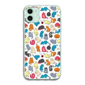 CaseCompany Kleurrijke katten: iPhone 11 Transparant Hoesje