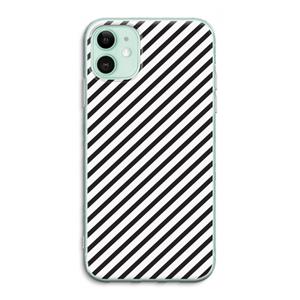 CaseCompany Strepen zwart-wit: iPhone 11 Transparant Hoesje