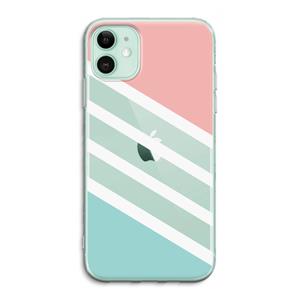 CaseCompany Strepen pastel: iPhone 11 Transparant Hoesje