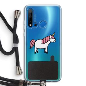 CaseCompany Eenhoorn: Huawei P20 Lite (2019) Transparant Hoesje met koord