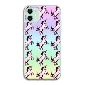 CaseCompany Musketon Unicorn: iPhone 11 Transparant Hoesje