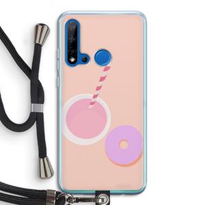 CaseCompany Donut: Huawei P20 Lite (2019) Transparant Hoesje met koord