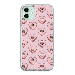 CaseCompany Chicks before dicks: iPhone 11 Transparant Hoesje