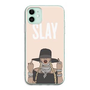CaseCompany Slay All Day: iPhone 11 Transparant Hoesje