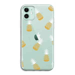 CaseCompany Ananasjes: iPhone 11 Transparant Hoesje
