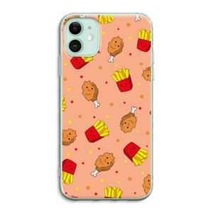 CaseCompany Chicken 'n Fries: iPhone 11 Transparant Hoesje
