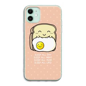 CaseCompany Sleep All Day: iPhone 11 Transparant Hoesje