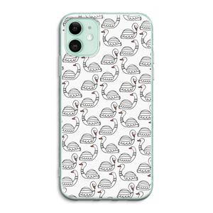 CaseCompany Zwanen: iPhone 11 Transparant Hoesje
