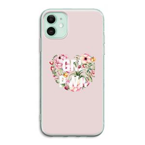 CaseCompany GRL PWR Flower: iPhone 11 Transparant Hoesje