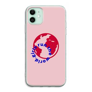 CaseCompany Run The World: iPhone 11 Transparant Hoesje