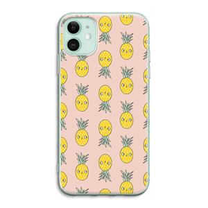CaseCompany Ananas: iPhone 11 Transparant Hoesje