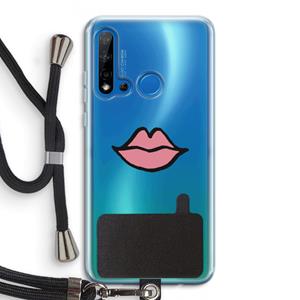 CaseCompany Kusje: Huawei P20 Lite (2019) Transparant Hoesje met koord
