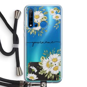 CaseCompany Daisies: Huawei P20 Lite (2019) Transparant Hoesje met koord