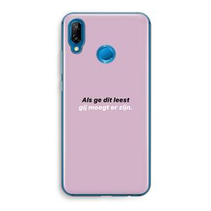 CaseCompany gij moogt er zijn: Huawei P20 Lite Transparant Hoesje